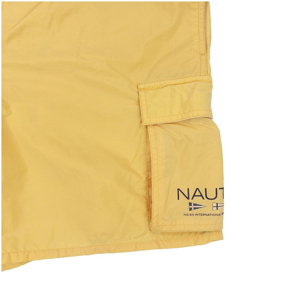 Nautica Swim Trunks Mens M Yellow Navy Colorblock VTG Y2K Board Shorts Lined - Picture 4 of 12
